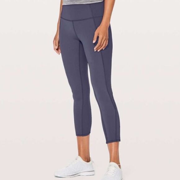 Lululemon On Your Mark Crop Legging Navy Blue - Picture 4 of 15